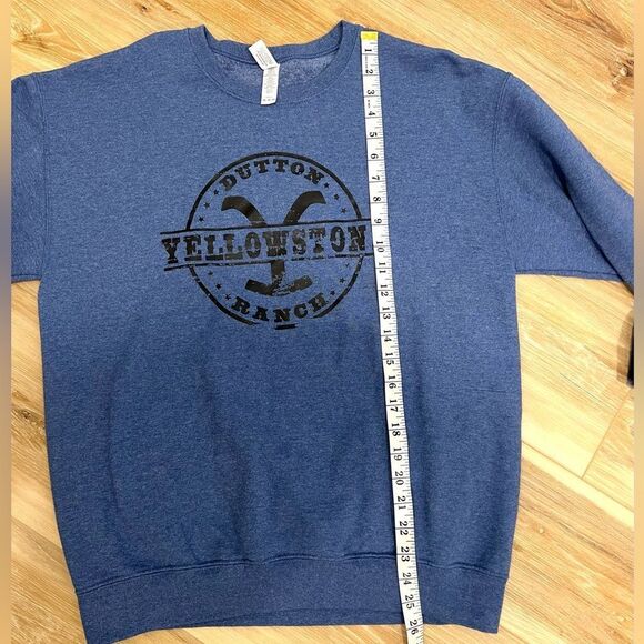 JERZEES Yellowstone Dutton Ranch Blue Sweatshirt Size Medium - Picture 4 of 6